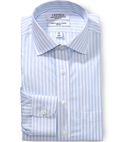 Cremieux Classic Fit Non Iron Spread Collar Striped Dress Shirt