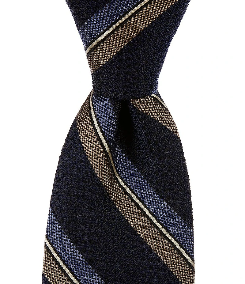 Cremieux Crowley Retro-Stripe 3 3/8#double; Woven Silk Tie