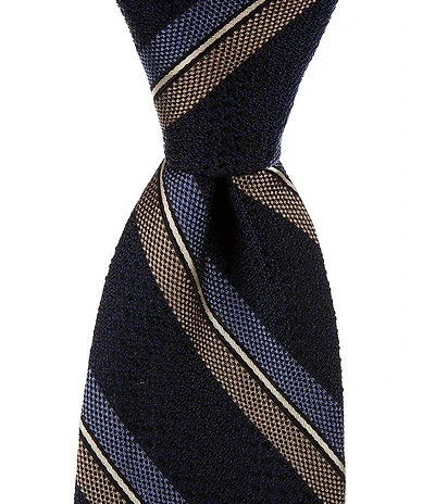 Cremieux Crowley Retro-Stripe 3 3/8#double; Woven Silk Tie