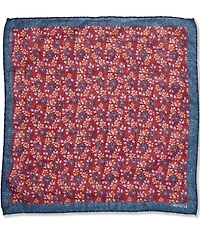 Cremieux Fall Flower 12#double; Silk Pocket Square