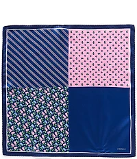Cremieux Floral Mini Pine 4 Square Silk Pocket Square