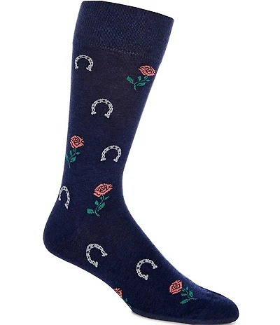 Cremieux Horseshoes And Roses Crew Socks