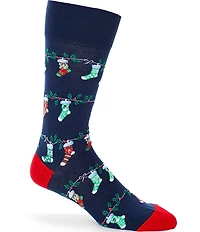 Cremieux Hung Christmas Stocking Crew Dress Socks