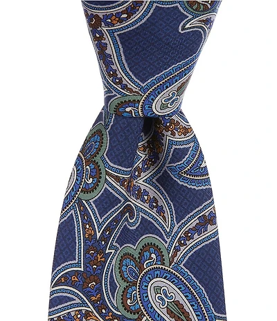 Cremieux Big & Tall James Paisley Print 3 3/8#double; Woven Silk Tie