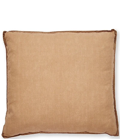 Cremieux Khaki Cotton Square Pillow