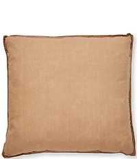 Cremieux Khaki Cotton Square Pillow