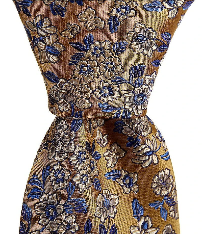 Cremieux King Floral Pattern 3 3/8#double; Silk Tie
