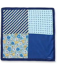 Cremieux King Floral Stripe Paisley Four Square Woven Silk Pocket Square