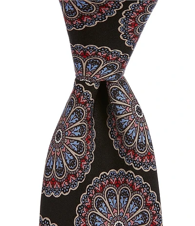 Cremieux King Medallion 3 3/8#double; Woven Silk Tie