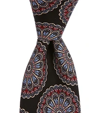 Cremieux King Medallion 3 3/8#double; Woven Silk Tie