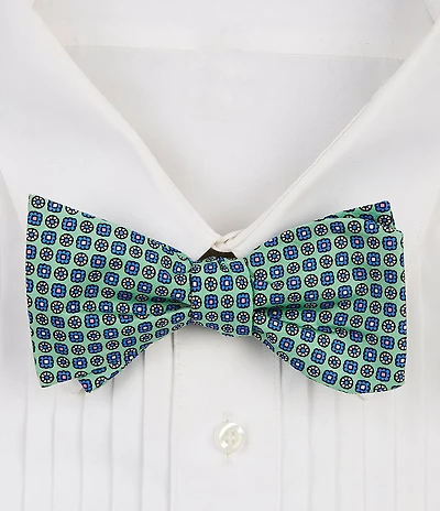 Cremieux Micro Medallion Print Silk Bow Tie