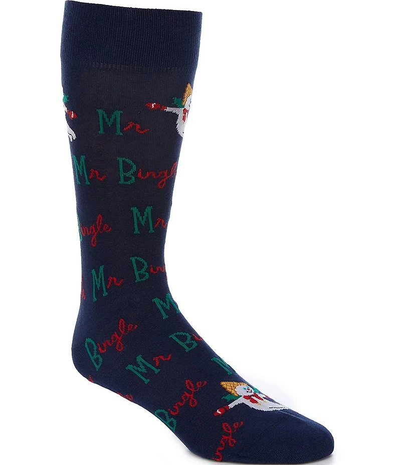 Cremieux Mr. Bingle Script Crew Dress Socks