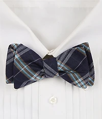 Cremieux Nicholas Plaid Woven Silk-Blend Bow Tie