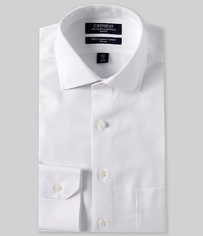 Cremieux Slim Fit Non-Iron Spread Collar Basketweave Dress Shirt