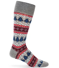 Cremieux Spruce Fair Isle Crew Dress Socks