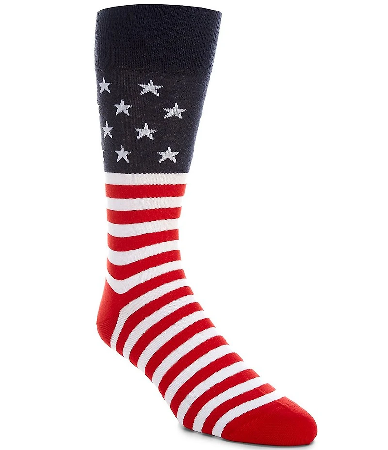 Cremieux Stars And Stripes Americana Crew Dress Socks