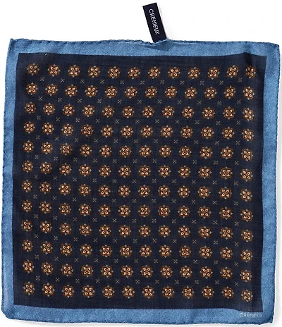 Cremieux Tailored Neat Pattern 12#double; Silk Pocket Square