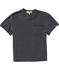 Chelsea & Violet Big Girls Knit Pocket Short Sleeve T-Shirt