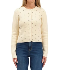 Daze Muse Embellished Button Front Cardigan