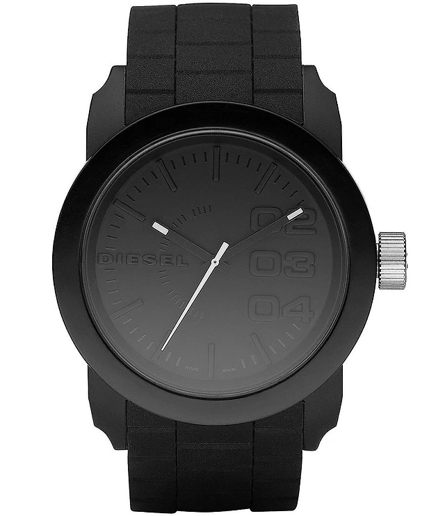 Diesel Unisex Black Silicone Strap Watch
