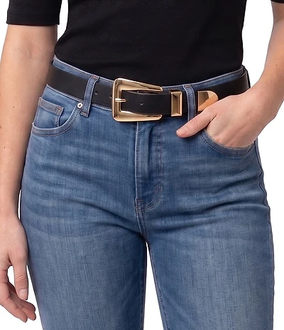 Dillard's .94#double; Elongated Buckle Leather Belt