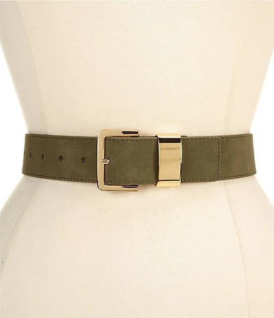 Dillard's 1.5#double; Wide Metal Keeper Suede Belt