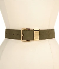 Dillard's 1.5#double; Wide Metal Keeper Suede Belt