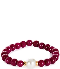 Dillard's Bead and Pearl Stretch Bracelet