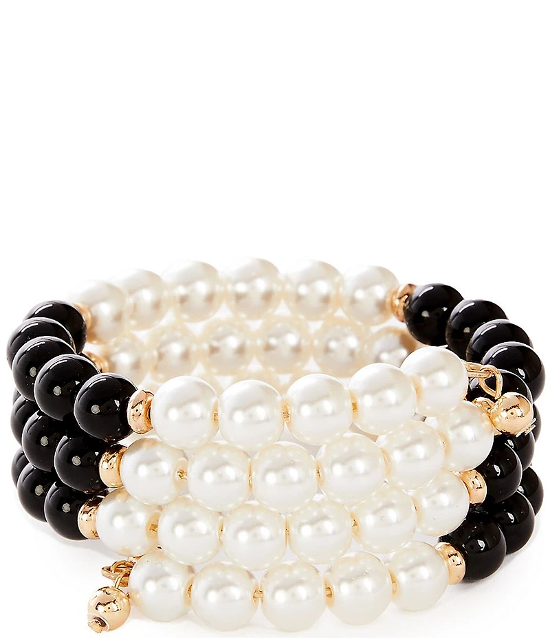 Dillard's Black And White Coil Bracelet