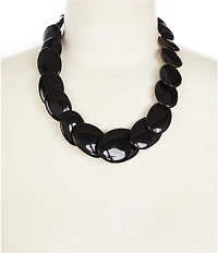 Dillard's Black Oval Statement Necklace