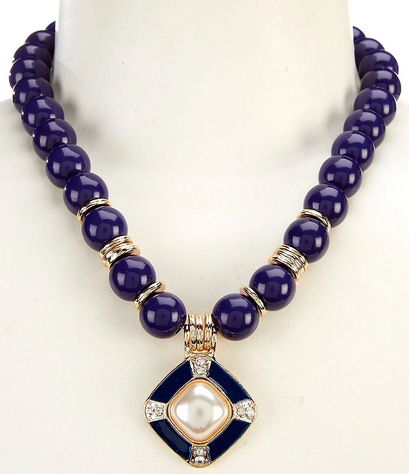 Dillard's Blue Beads Statement Necklace