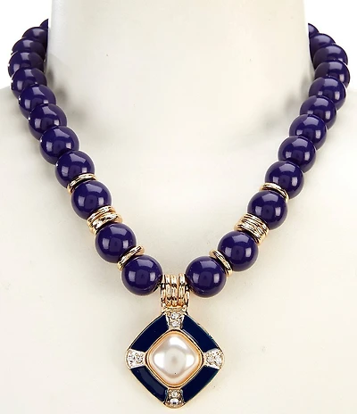 Dillard's Blue Beads Statement Necklace