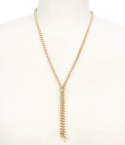 Dillard's Box Chain Y Necklace