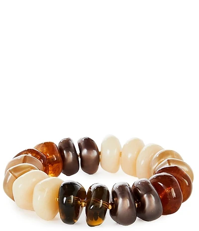 Dillard's Brown Organic Resin Bead Stretch Bracelet
