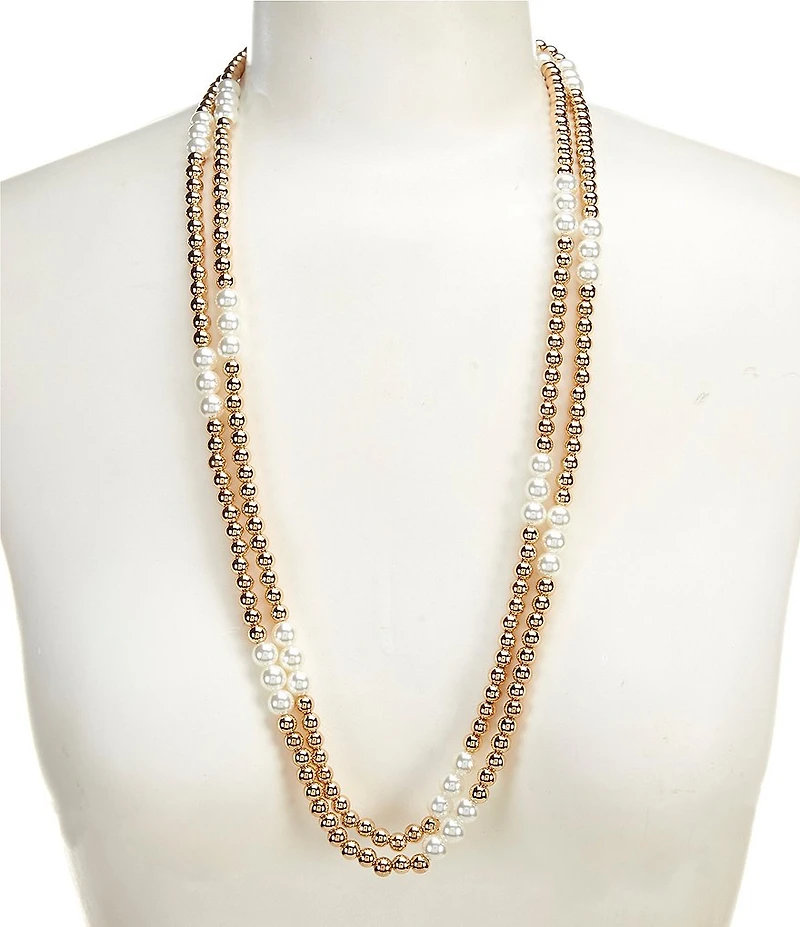 Dillard's Ccb & Pearl Station Long Strand Necklace