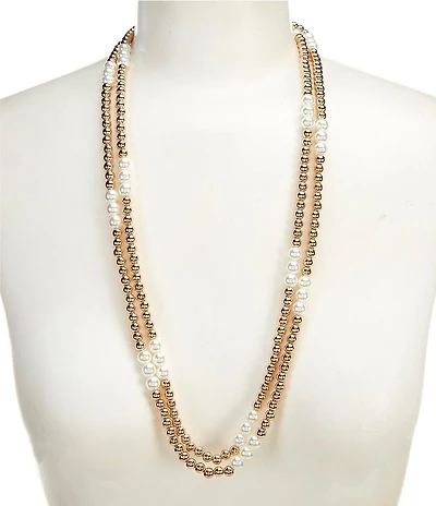 Dillard's Ccb & Pearl Station Long Strand Necklace