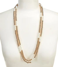 Dillard's Ccb & Pearl Station Long Strand Necklace