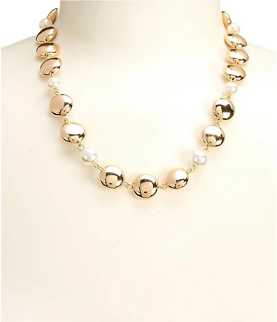 Dillard's Coins and Pearls Collar Necklace