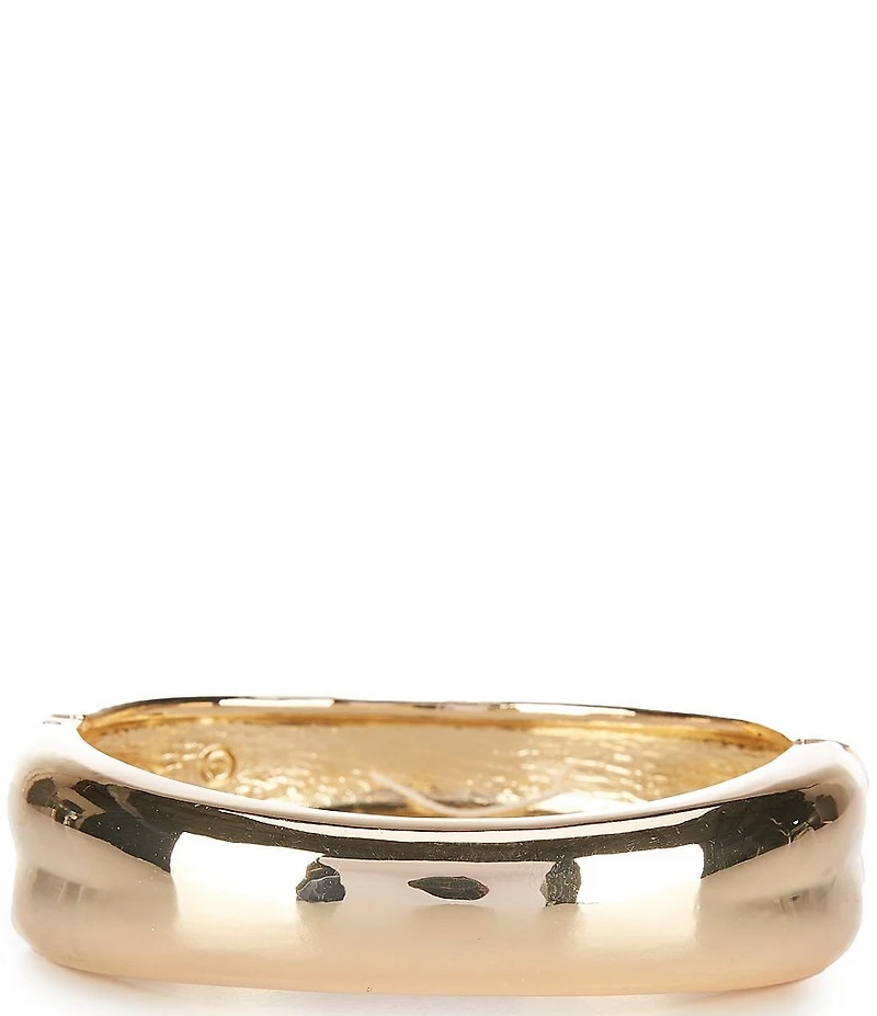 Dillard's Concaved Metal Oval Hinge Bangle Bracelet
