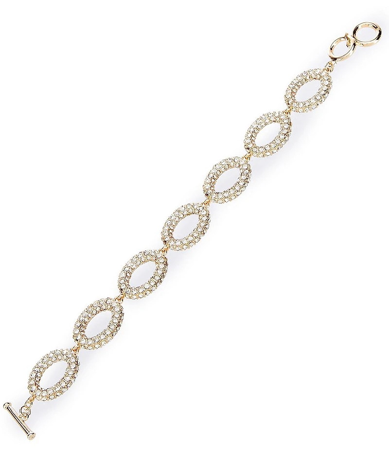 Dillard's Crystal Pave Oval Metal Line Bracelet