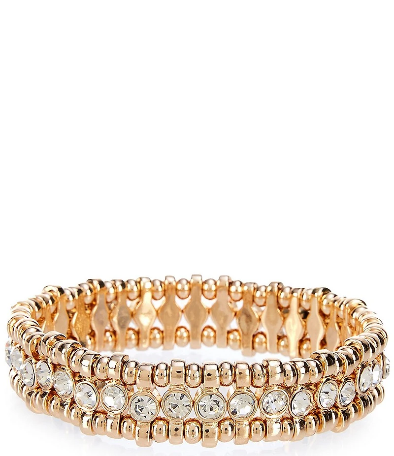 Dillard's Crystal Round Stone Stretch Bracelet
