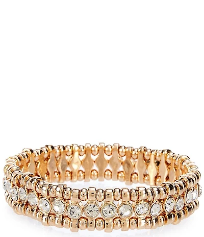 Dillard's Crystal Round Stone Stretch Bracelet