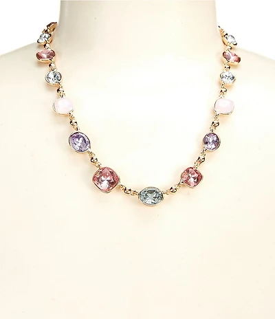 Dillard's Cushion Square & Oval Multi Color Stone Collar Necklace