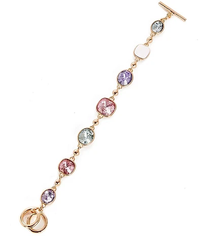 Dillard's Cushion Square & Oval Multi Color Stone Line Bracelet