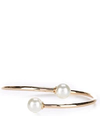 Dillard's Double Pearl Bypass Wire Cuff Bracelet