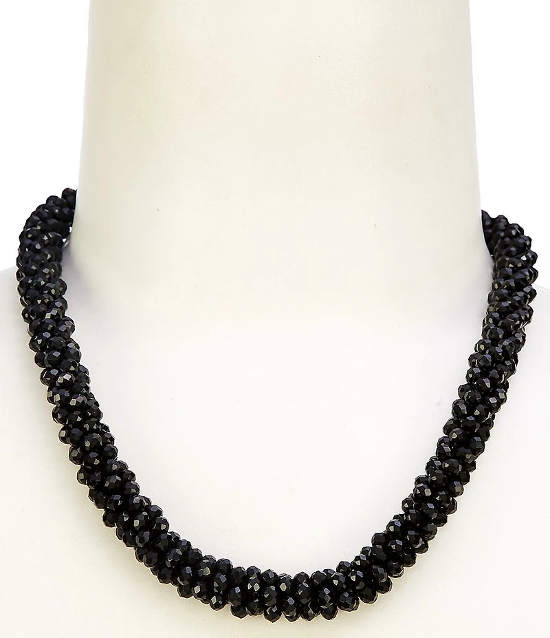 Dillard's Faceted Jet Glass Beaded Collar Necklace