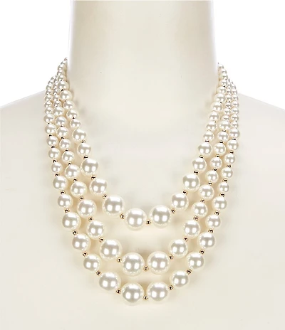 Dillard's Graduating Pearl Statement Short Multi-Strand Necklace