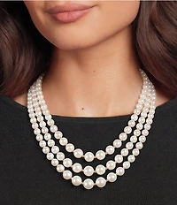 Dillard's Graduating Pearl Statement Short Multi-Strand Necklace