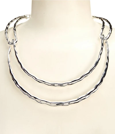 Dillard's Hammered Tapered Metal Collar Necklace