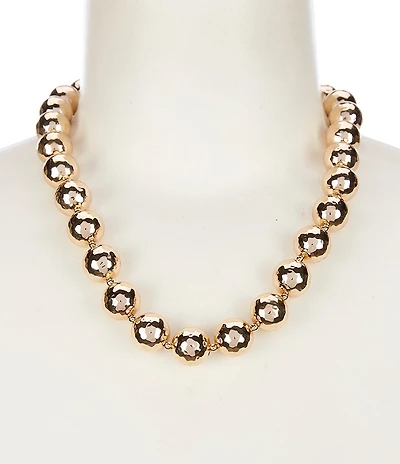 Dillard's Hammered Textured Bead Short Strand Collar Necklace